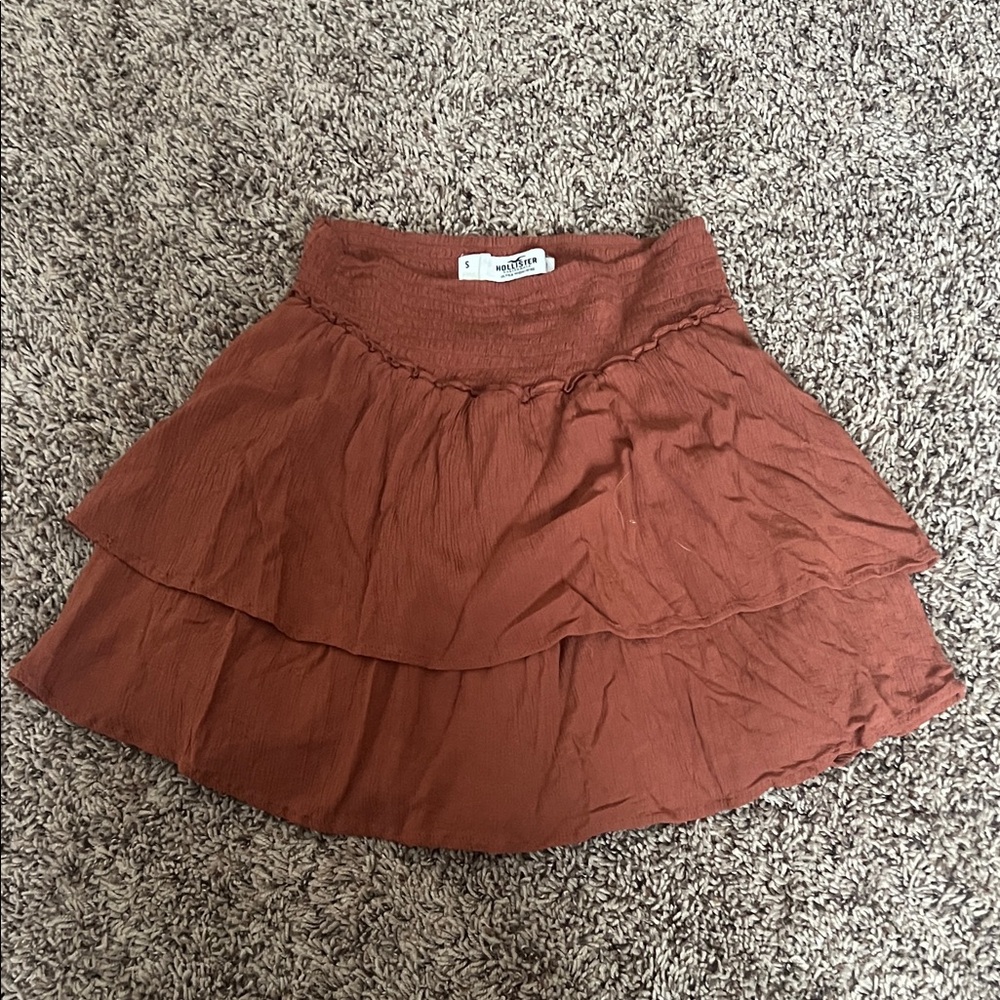 Hollister Terracotta Layered Mini Skirt